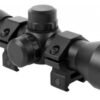 aim sports 4x32 compact rifle scope w rings mil dot reticle