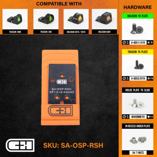 c h precision weapons optics adapter plate springfield xdm osp