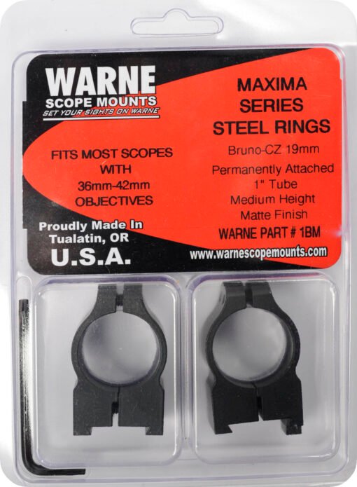 warne 1in permanently attached cz 550 19mm dovetail medium rifle scope rings